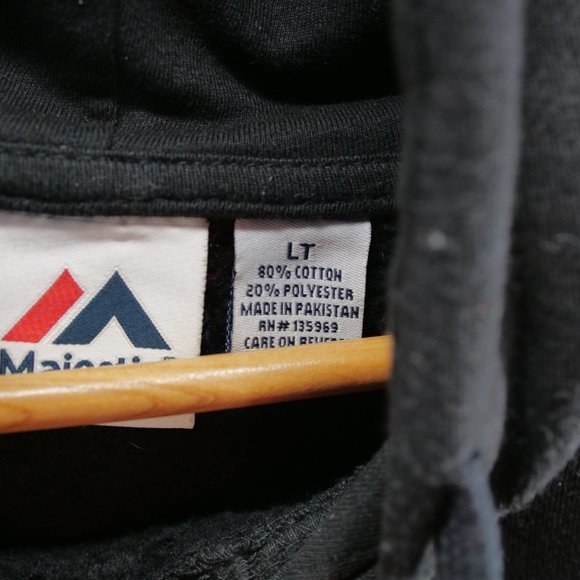 Majestic San Francisco Giants Hoodie Mens Large Tall Black‎ Orange Sweatshirt - Picture 7 of 9